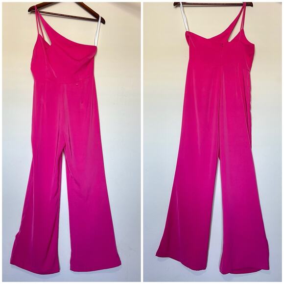Revolve super down anouk cut out Pink Wide Leg jumpsuit - Picture 4 of 11